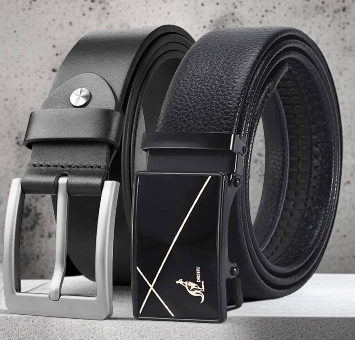 Loopa - Black Leather Men's Formal Belt ( Pack of 2 )     			Loopa - Black Leather Men's Formal Belt ( Pack of 2 )