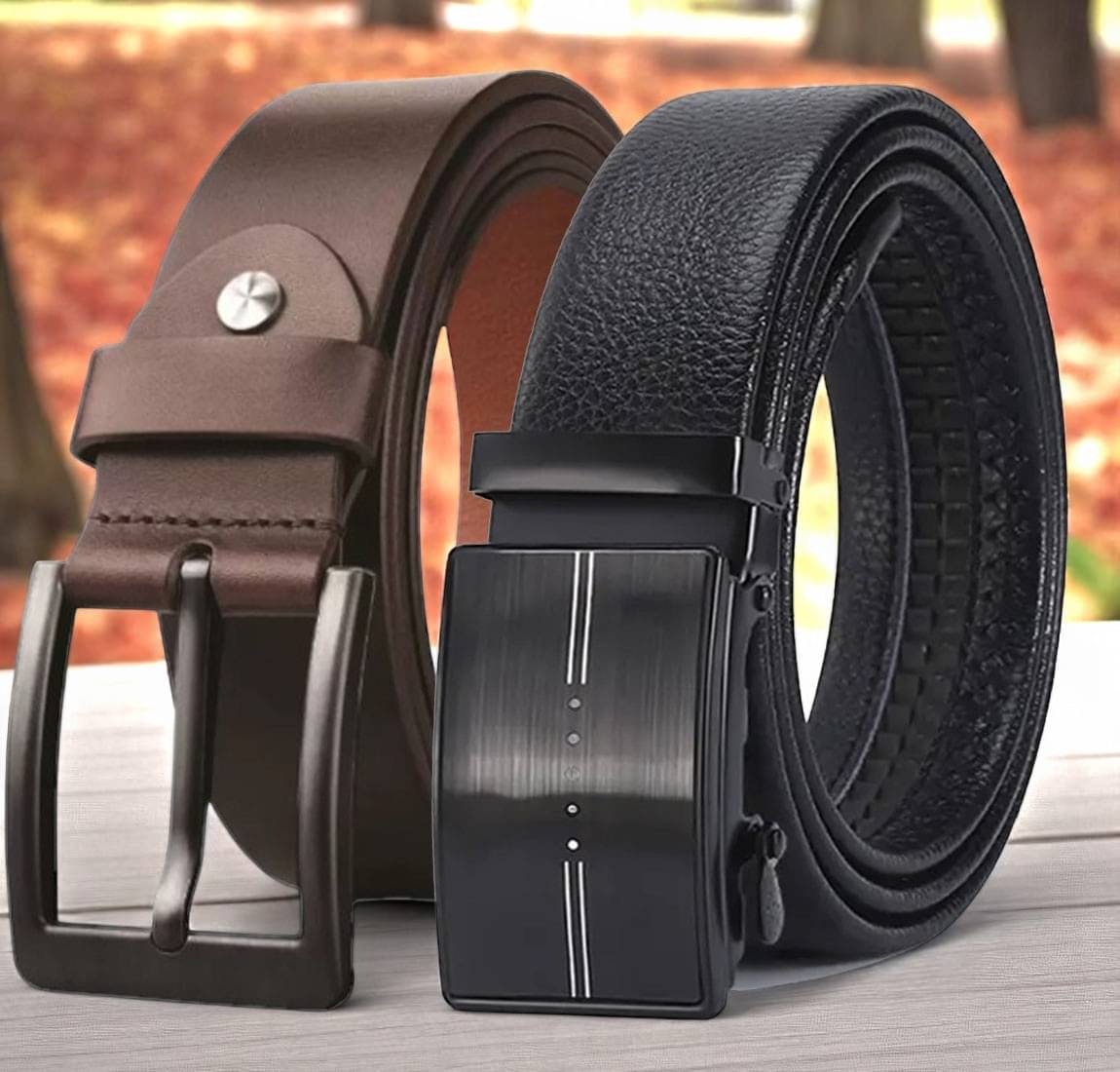 Loopa - Multi Leather Men's Formal Belt ( Pack of 2 ) Loopa - Multi Leather Men's Formal Belt ( Pack of 2 )