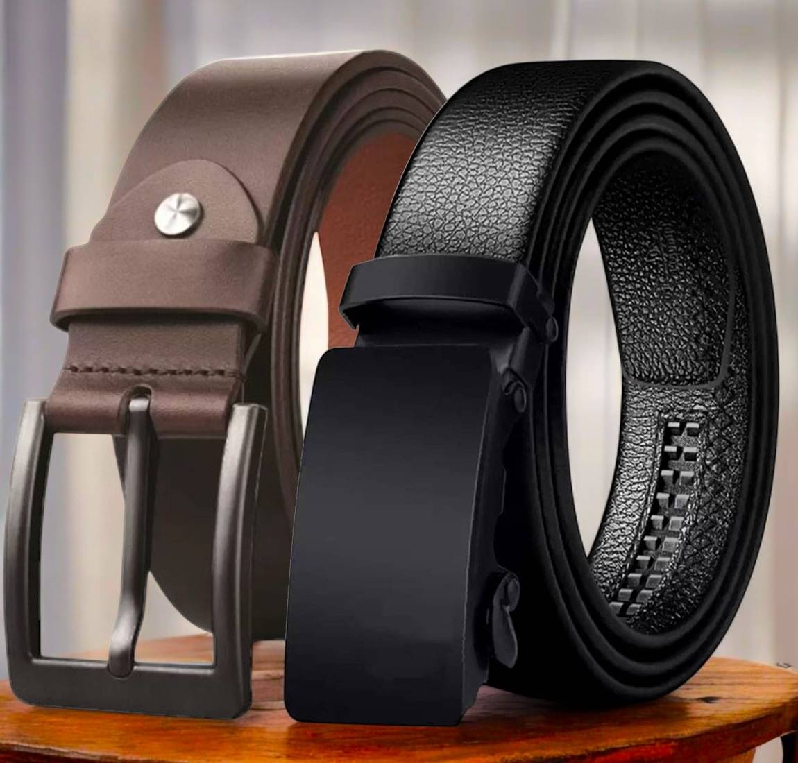     			Loopa - Multi Leather Men's Formal Belt ( Pack of 2 )