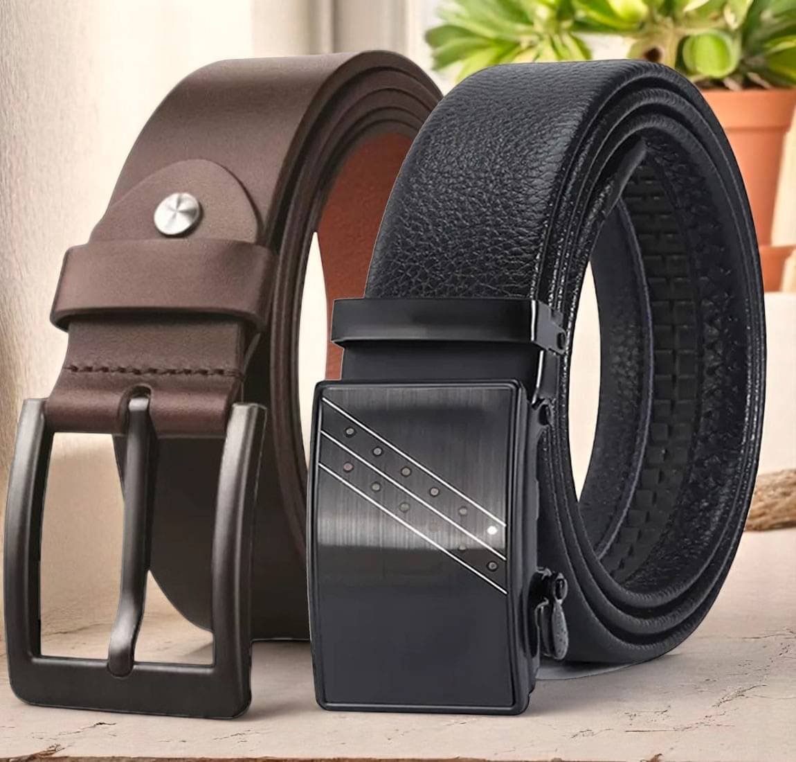 Loopa - Multi Leather Men's Formal Belt ( Pack of 2 )     			Loopa - Multi Leather Men's Formal Belt ( Pack of 2 )
