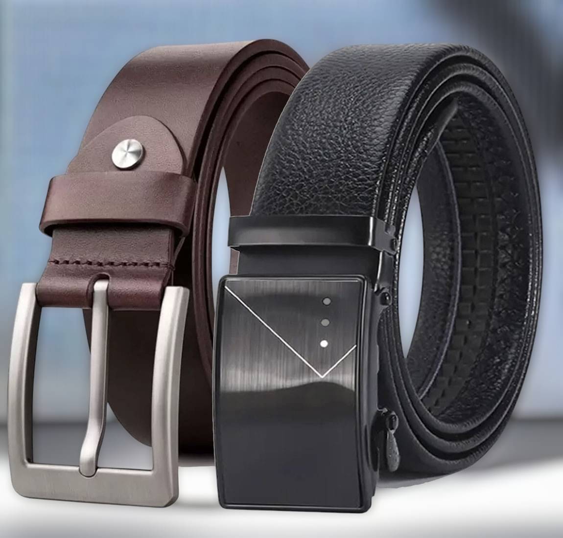 Loopa - Multi Leather Men's Formal Belt ( Pack of 2 ) Loopa - Multi Leather Men's Formal Belt ( Pack of 2 )