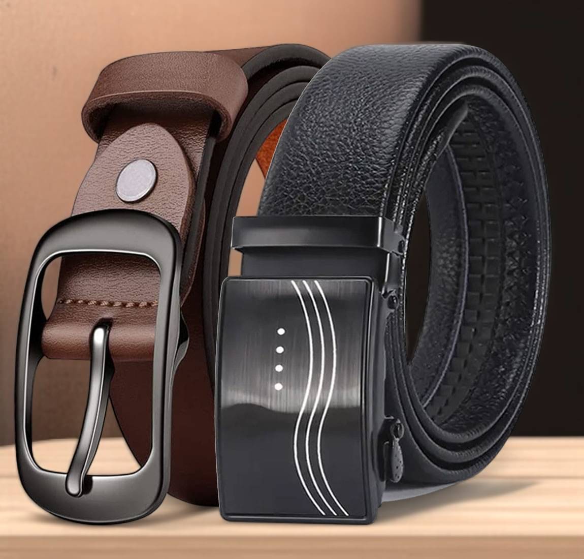     			Loopa - Multi Leather Men's Formal Belt ( Pack of 2 )