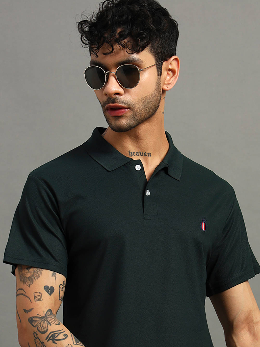     			Nins Moda Men Cotton Blend Regular Fit Solid Polo T Shirt ( Black )