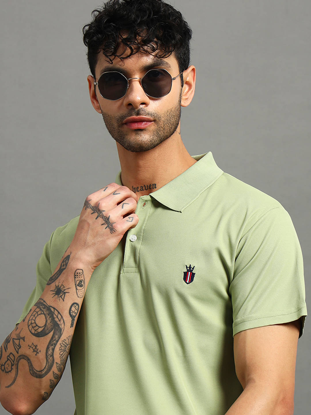 Nins Moda Men Cotton Blend Regular Fit Solid Polo T Shirt ( Sea Green )     			Nins Moda Men Cotton Blend Regular Fit Solid Polo T Shirt ( Sea Green )
