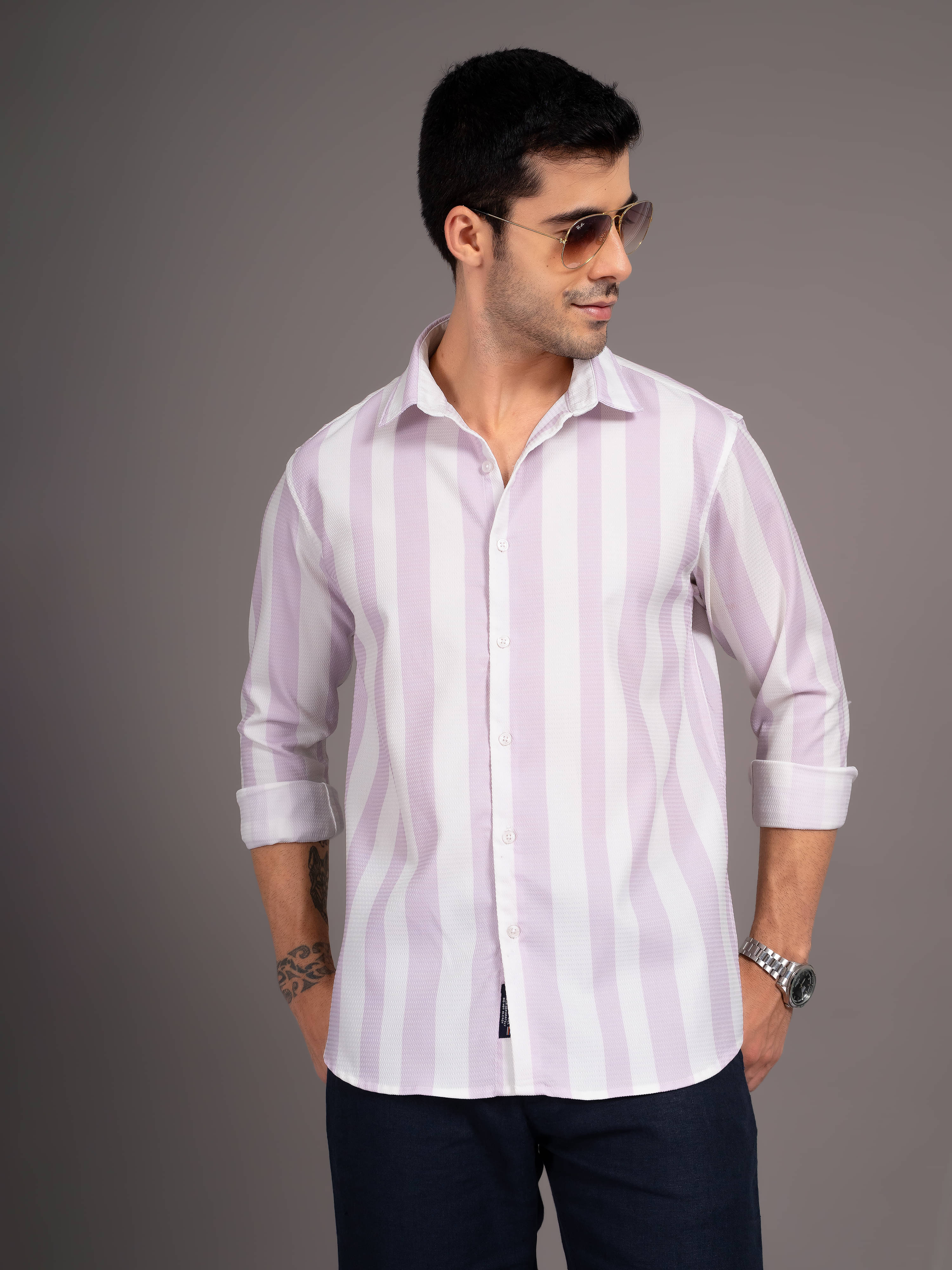 Paul Street Linen Slim Fit Striped Full Sleeves Men's Casual Shirt - Pink ( Pack of 1 ) Paul Street Linen Slim Fit Striped Full Sleeves Men's Casual Shirt - Pink ( Pack of 1 )