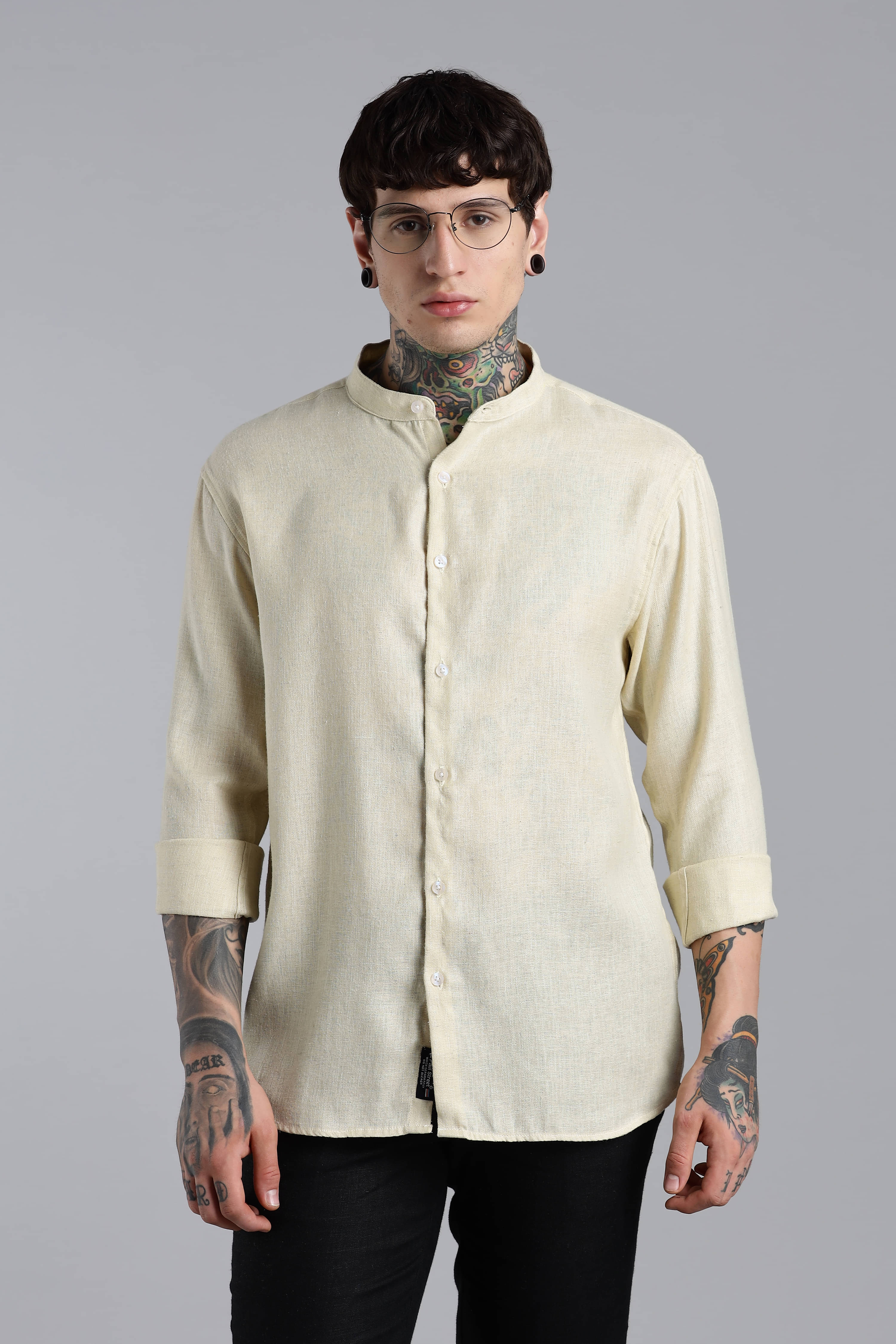     			Paul Street Polyester Slim Fit Solids Full Sleeves Men's Casual Shirt - Yellow ( Pack of 1 )