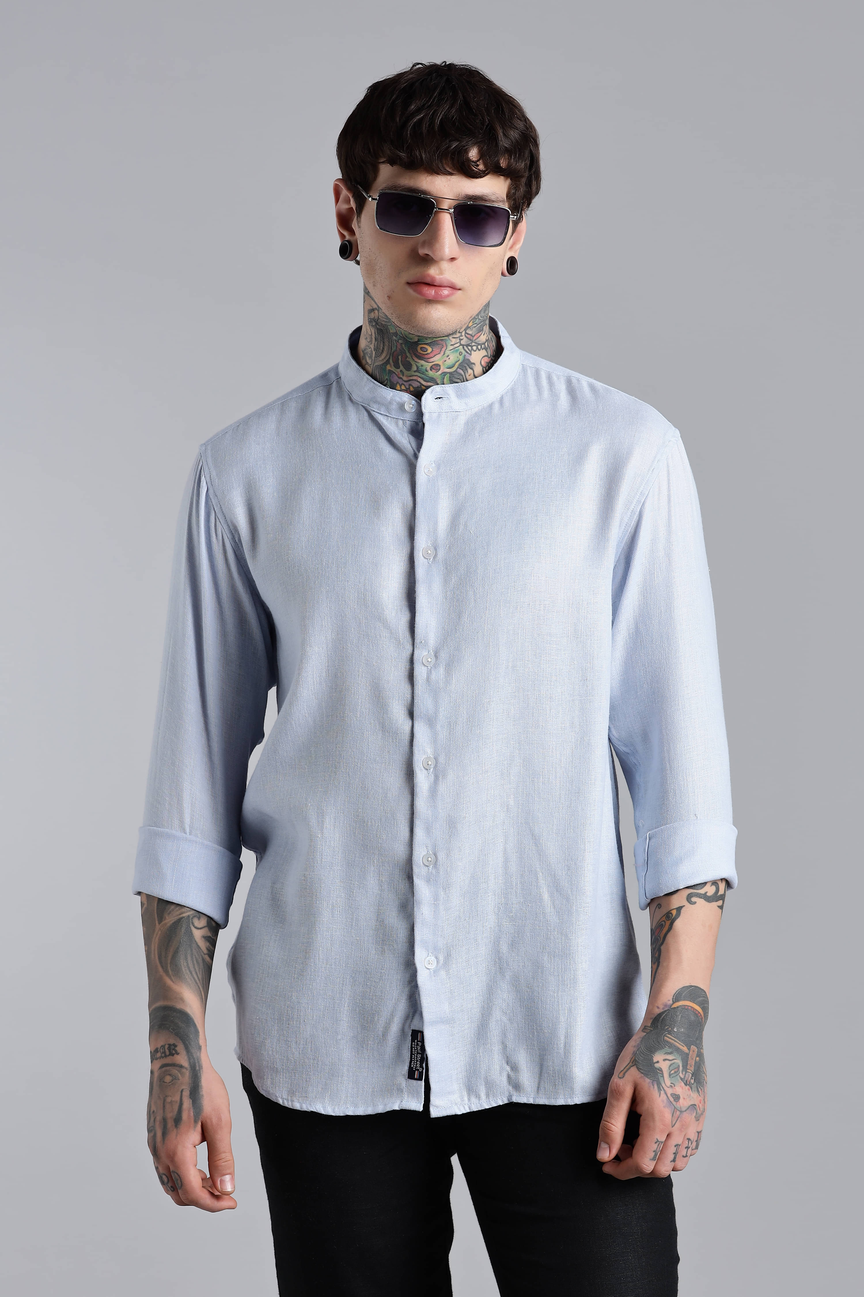     			Paul Street Polyester Slim Fit Solids Full Sleeves Men's Casual Shirt - Blue ( Pack of 1 )