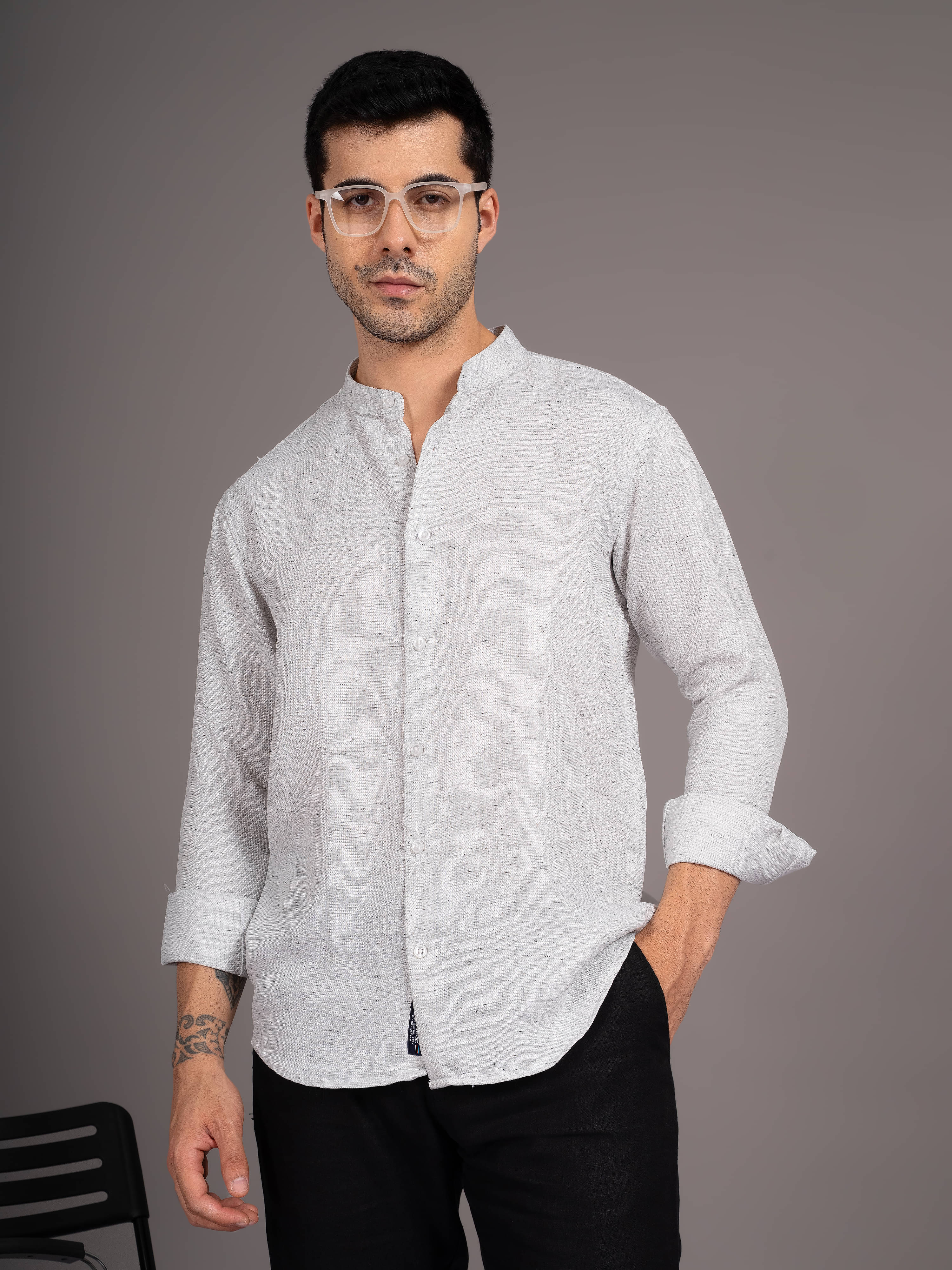 Paul Street Polyester Slim Fit Self Design Full Sleeves Men's Casual Shirt - White ( Pack of 1 ) Paul Street Polyester Slim Fit Self Design Full Sleeves Men's Casual Shirt - White ( Pack of 1 )