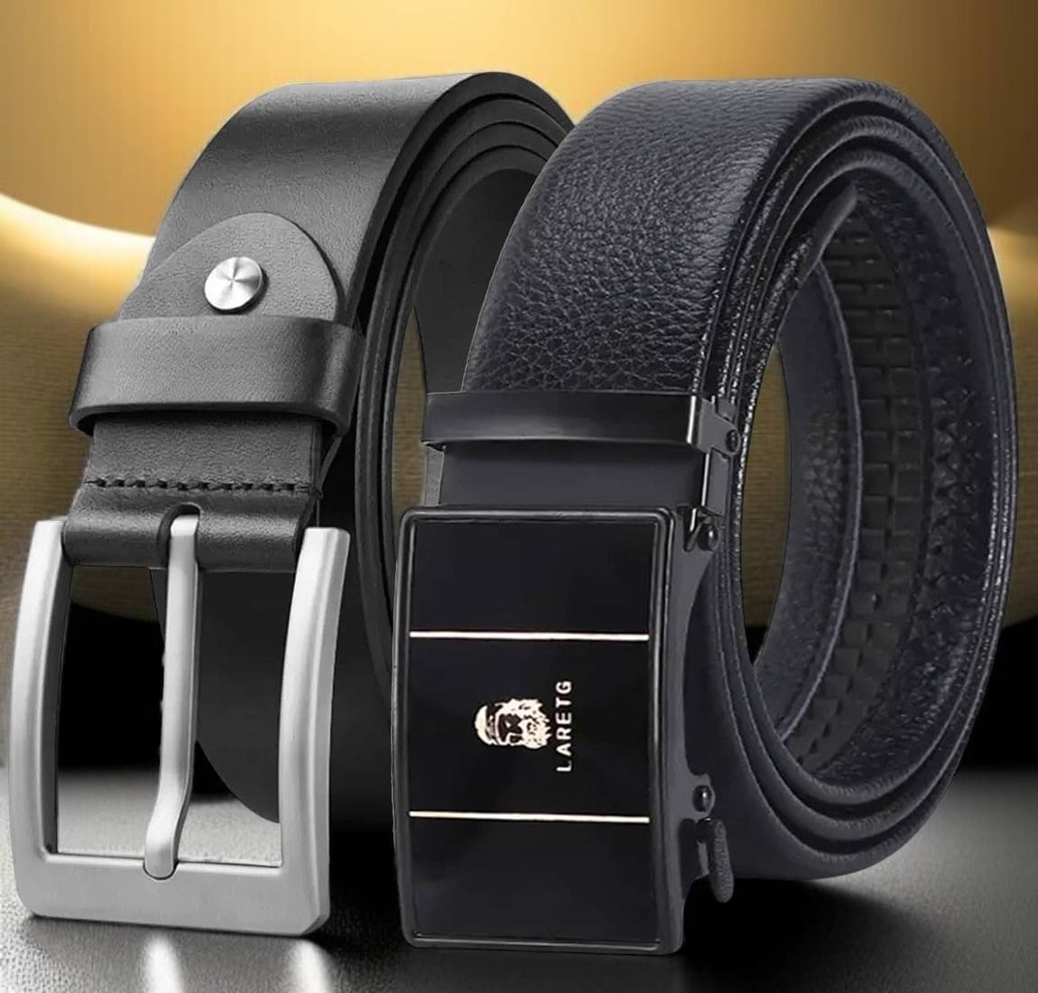 SUNSHOPPING - Black Leather Men's Formal Belt ( Pack of 2 )     			SUNSHOPPING - Black Leather Men's Formal Belt ( Pack of 2 )