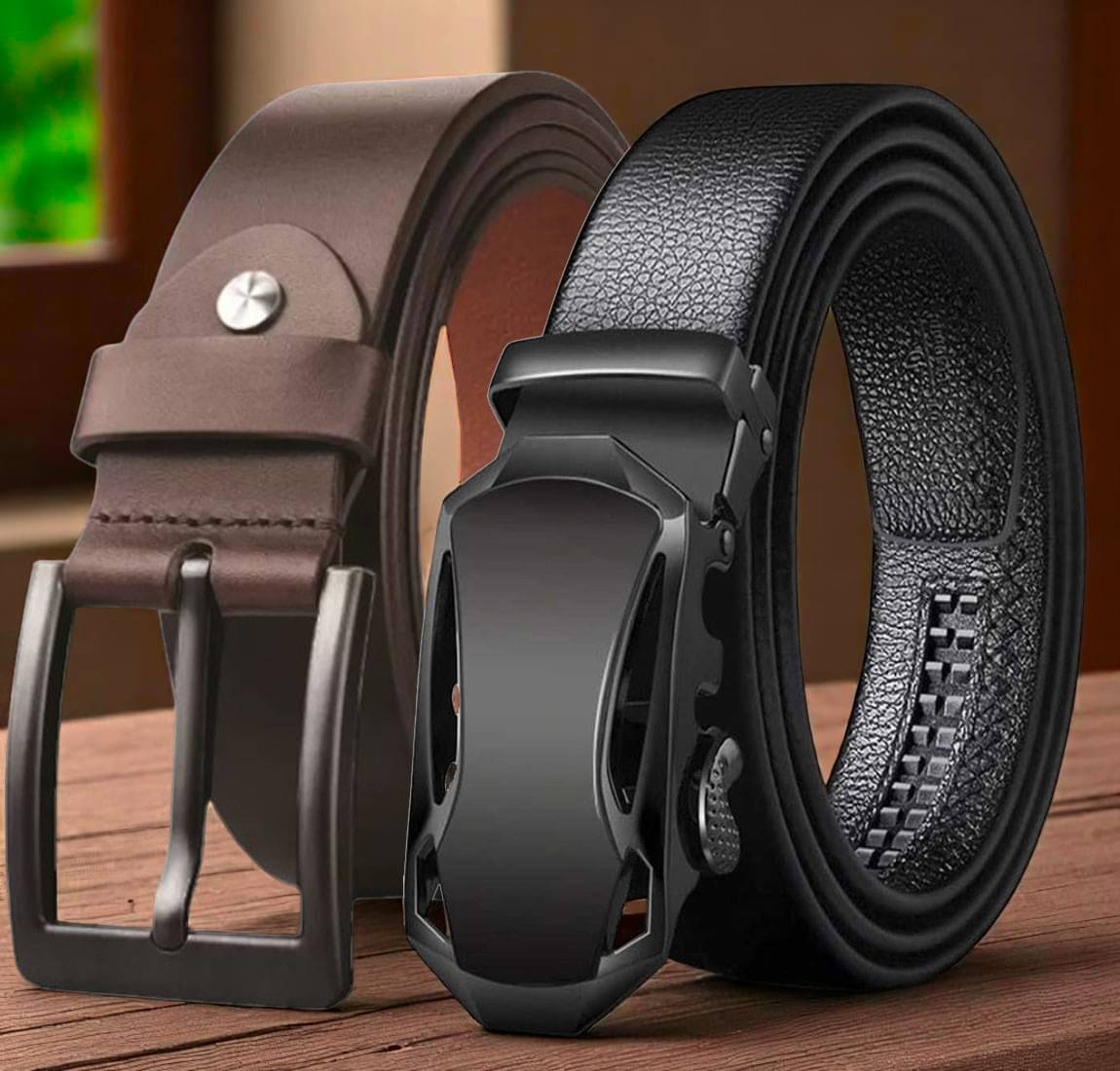 SUNSHOPPING - Multi Leather Men's Formal Belt ( Pack of 2 )     			SUNSHOPPING - Multi Leather Men's Formal Belt ( Pack of 2 )