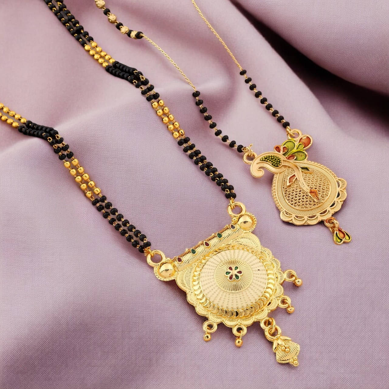     			Seora Golden Mangalsutra ( Pack of 2 )