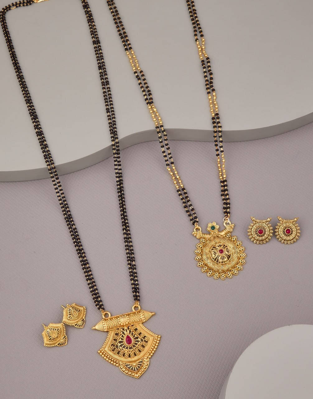 Seora Golden Mangalsutra Set ( Pack of 2 )     			Seora Golden Mangalsutra Set ( Pack of 2 )