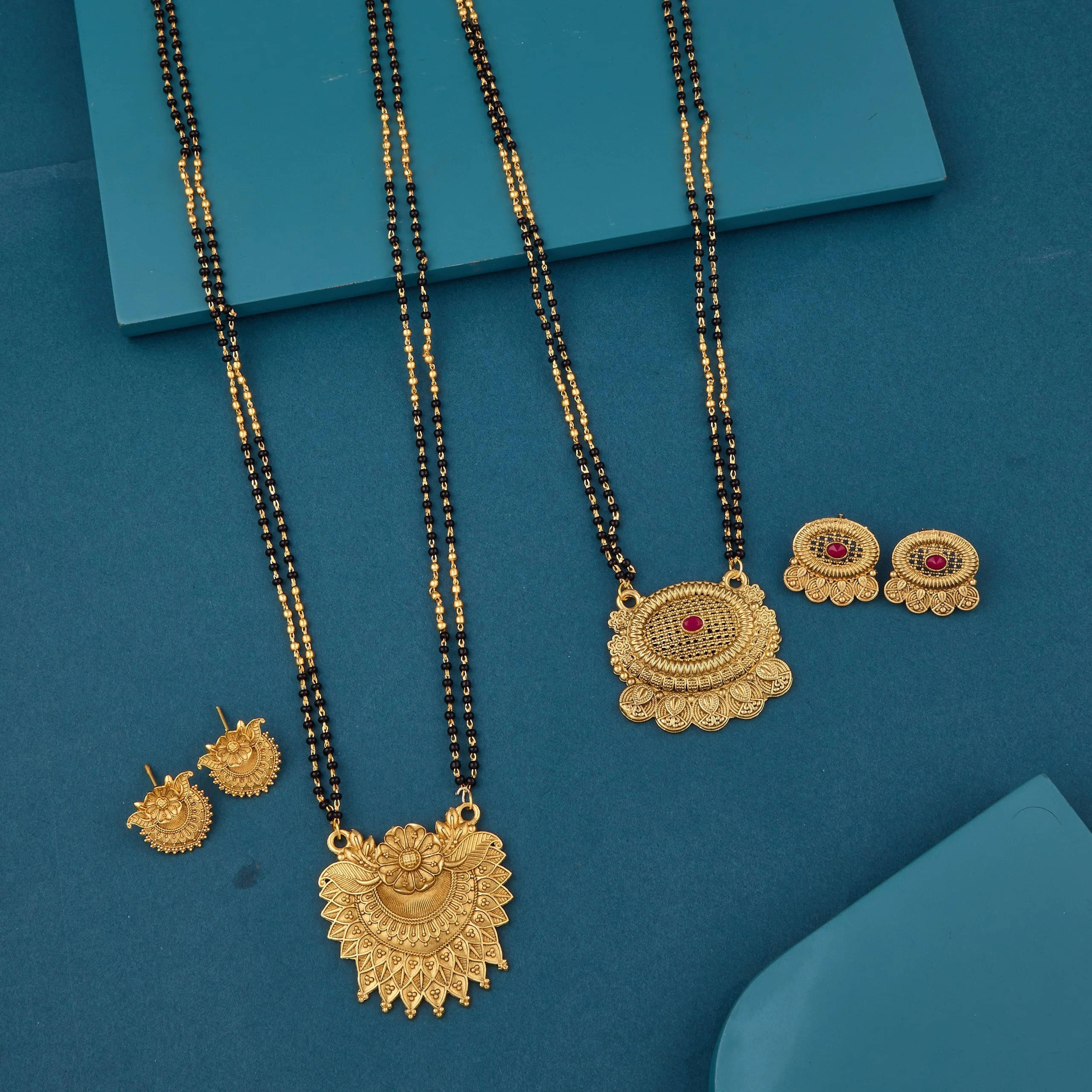 Seora Golden Mangalsutra Set ( Pack of 2 ) Seora Golden Mangalsutra Set ( Pack of 2 )