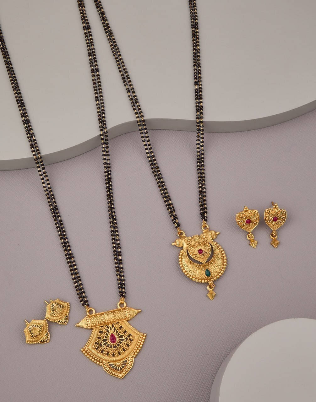 Seora Golden Mangalsutra Set ( Pack of 2 )     			Seora Golden Mangalsutra Set ( Pack of 2 )