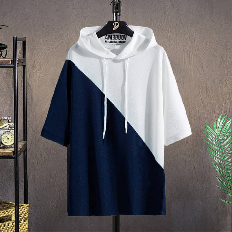 Try This Men Cotton Blend Regular Fit Colorblock T-Shirt ( Blue )     			Try This Men Cotton Blend Regular Fit Colorblock T-Shirt ( Blue )