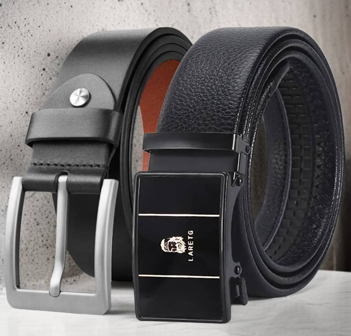 WARCKS - Black Leather Men's Formal Belt ( Pack of 2 )     			WARCKS - Black Leather Men's Formal Belt ( Pack of 2 )