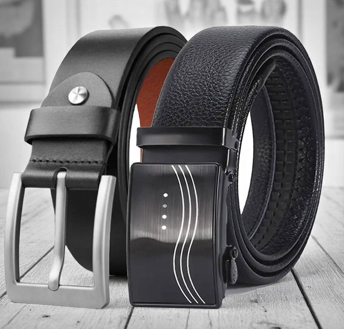 WARCKS - Black Leather Men's Formal Belt ( Pack of 2 )     			WARCKS - Black Leather Men's Formal Belt ( Pack of 2 )