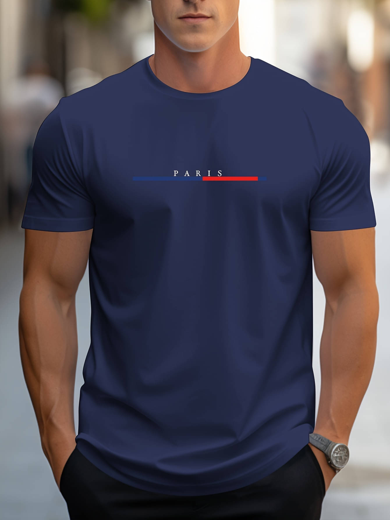     			WILD ELEPHANT Men Polyester Regular Fit Printed T-Shirt ( Navy Blue )