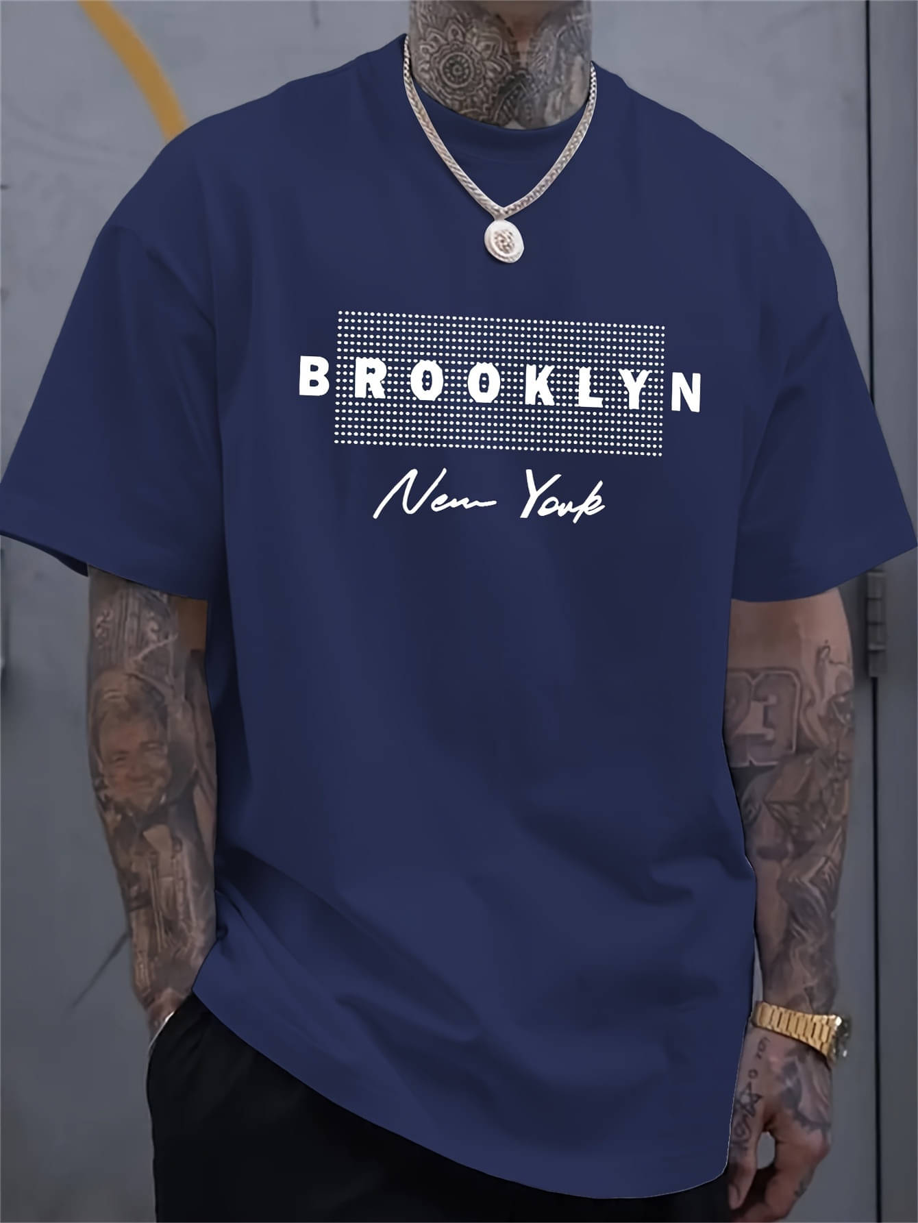     			WILD ELEPHANT Men Polyester Regular Fit Printed T-Shirt ( Navy Blue )