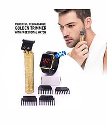 Fadiso Fashion GoldenTrimmerPMT1W2 Gold Cordless Beard Trimmer With 1 minutes Runtime