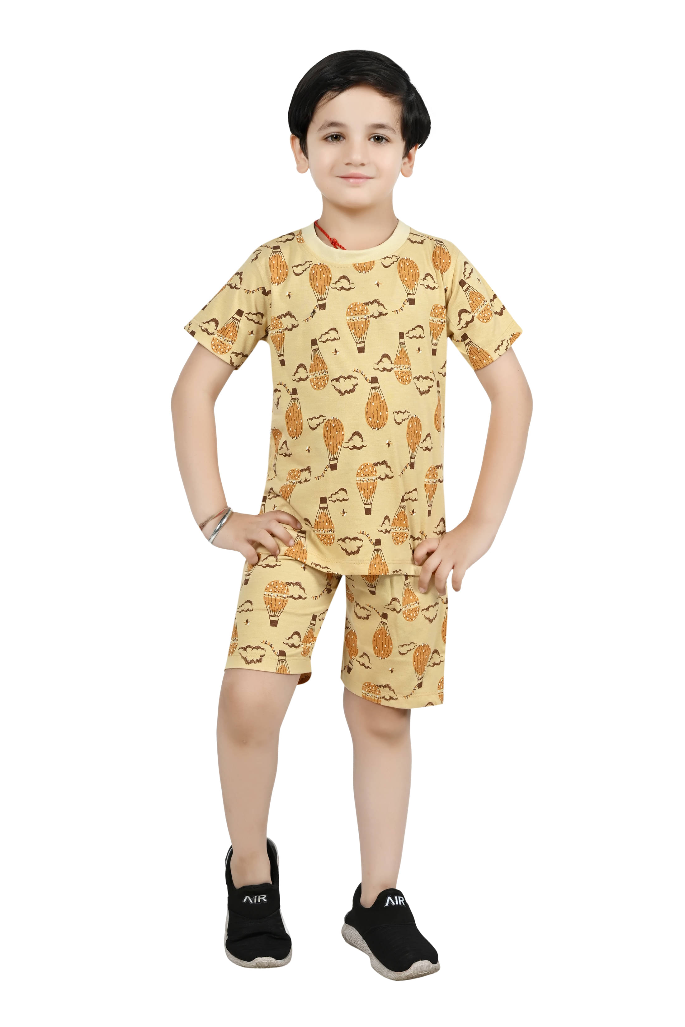 Arshia Fashions Pack of 1 Boys Cotton Blend T-Shirt & Shorts Set ( Brown ) Arshia Fashions Pack of 1 Boys Cotton Blend T-Shirt & Shorts Set ( Brown )