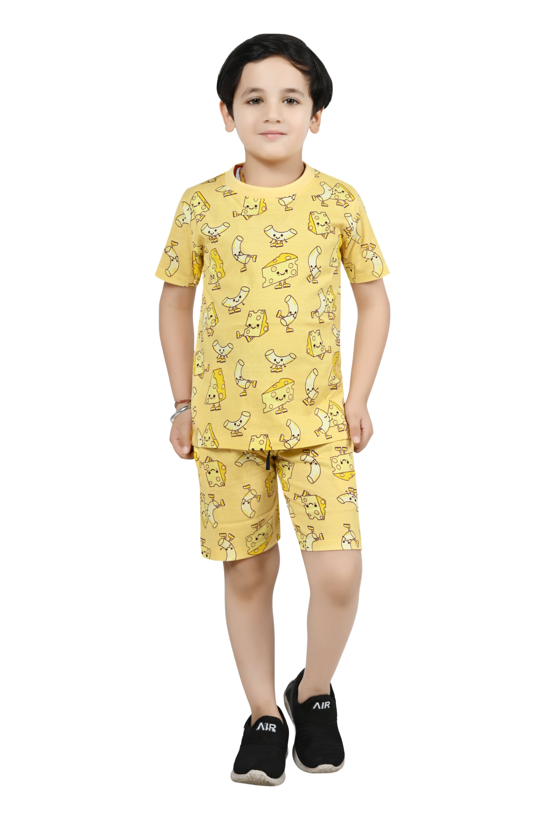     			Arshia Fashions Pack of 1 Boys Cotton Blend T-Shirt & Shorts Set ( Yellow )