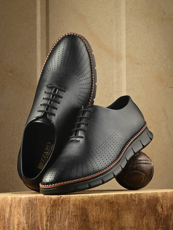 BIZZARO Casual Brogues Shoes Black Men's Outdoor Shoes BIZZARO Casual Brogues Shoes Black Men's Outdoor Shoes