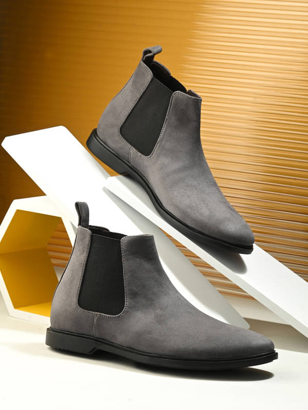 BIZZARO Gray Men's Chelsea Boots BIZZARO Gray Men's Chelsea Boots