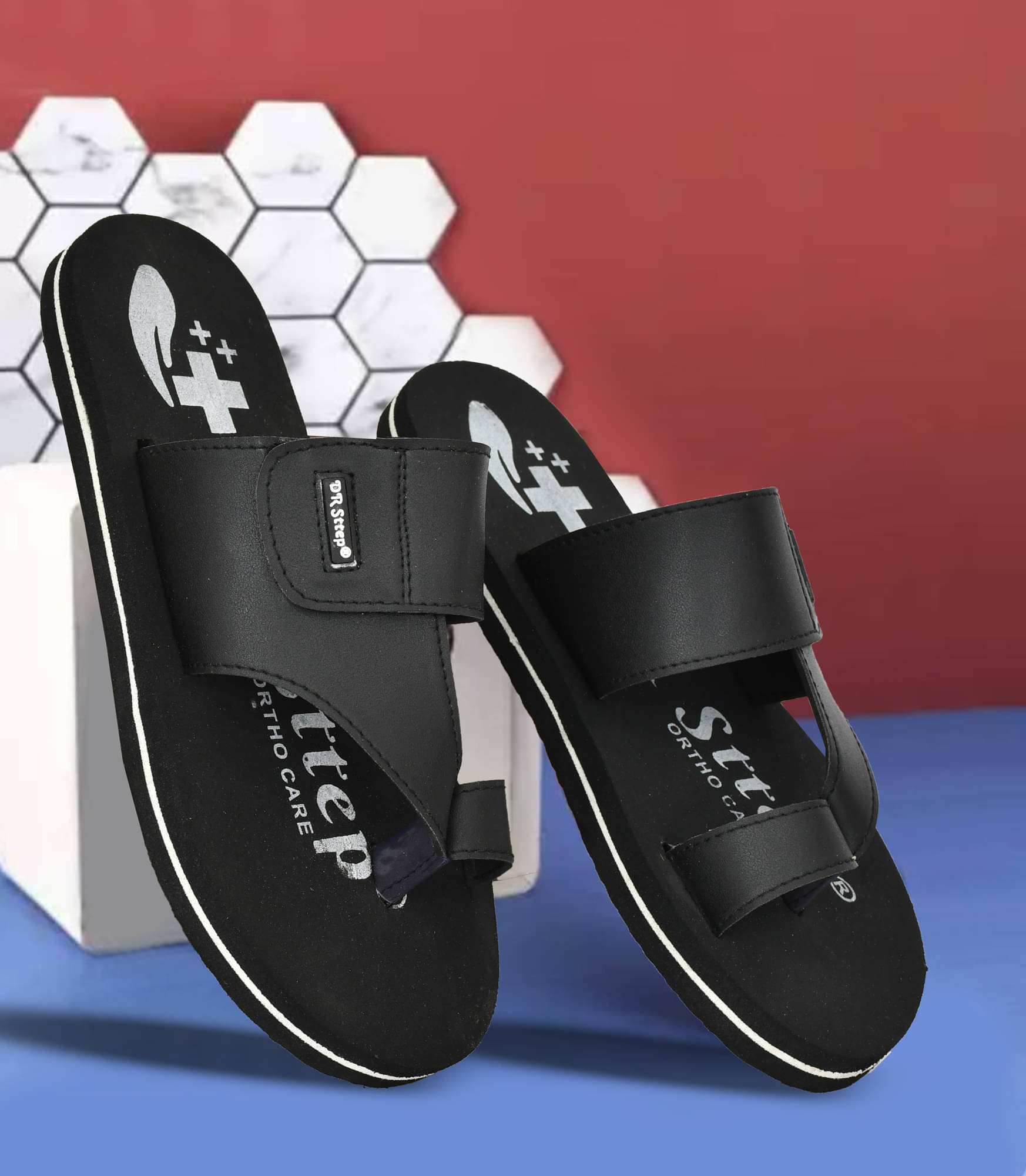     			DR Sttep Black Men's Daily Slipper