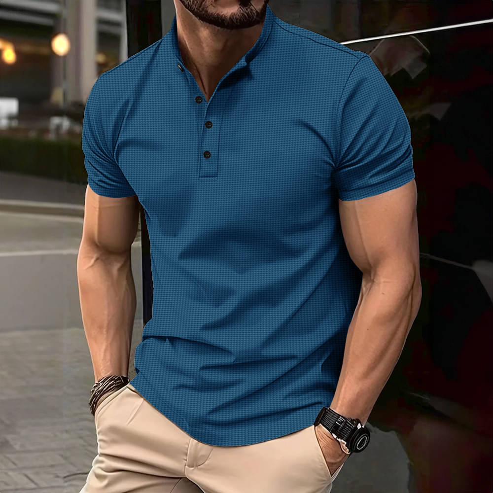 Eyebogler Men Polyester Regular Fit Solid Polo T Shirt ( Blue )     			Eyebogler Men Polyester Regular Fit Solid Polo T Shirt ( Blue )