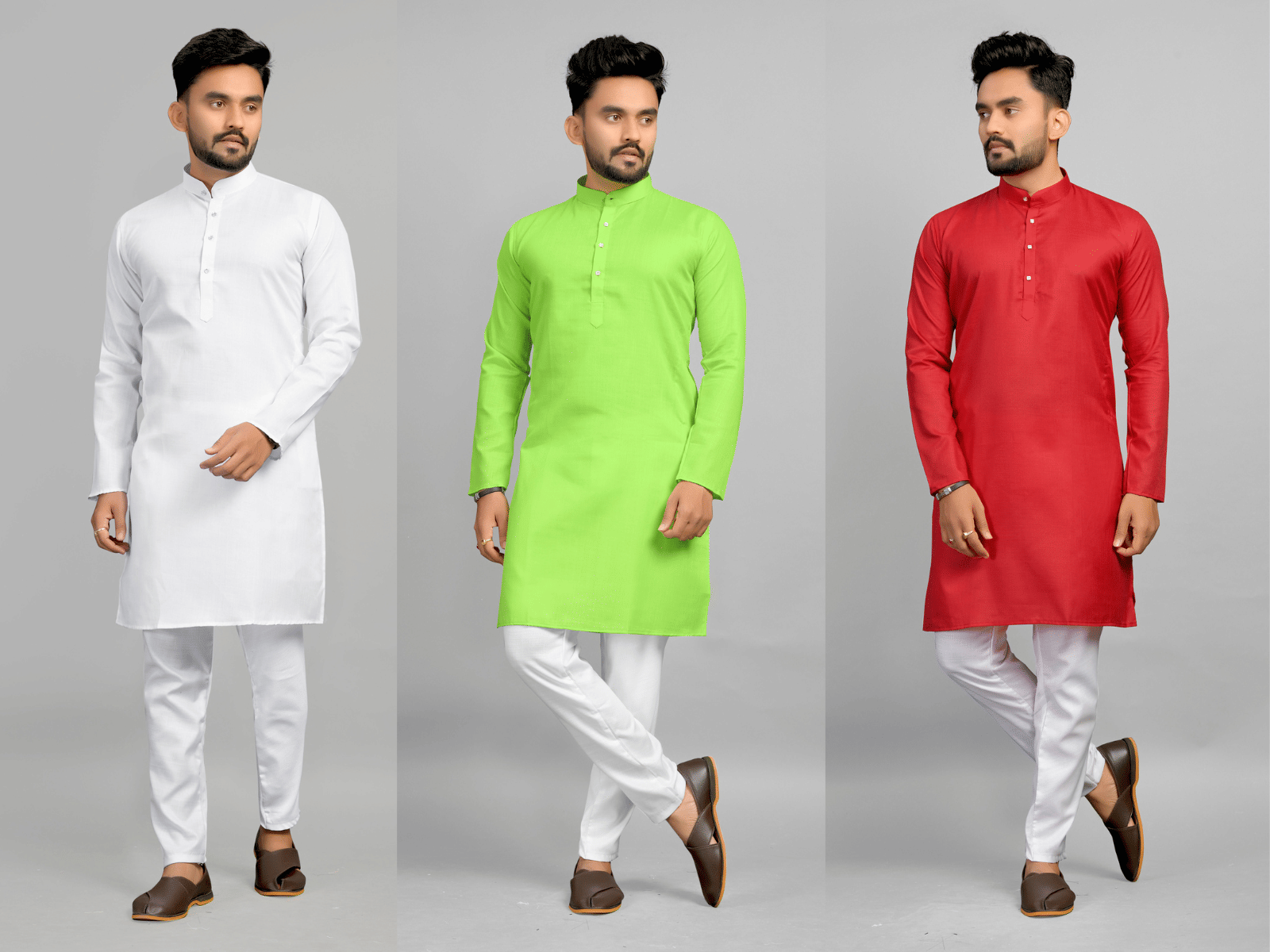 Fashionfricks Red Cotton Blend Men's Regular Kurta ( Pack of 3 ) Fashionfricks Red Cotton Blend Men's Regular Kurta ( Pack of 3 )