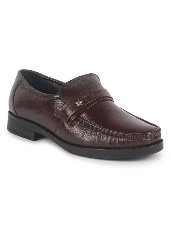     			Fausto Brown Men's Slip On Formal Shoes