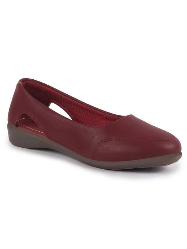     			Fausto Maroon Women's Casual Ballerinas