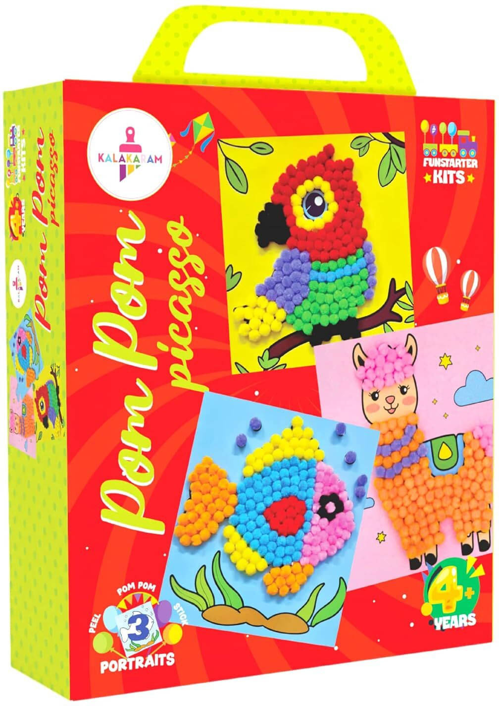     			Kalakaram Pom Pom Picasso DIY Craft Kit - Mess-Free, Creative Fun for Kids Ages 4-9