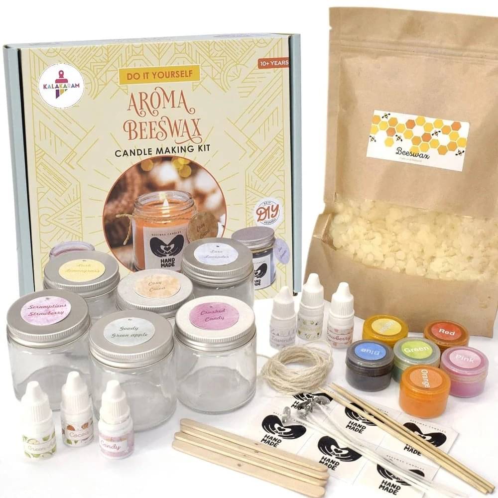     			Kalakaram Aroma Beeswax Candle Kit | DIY Candle Making Activity Kit for Kids & Adults with Pure & Natural Ingredients | Beginner-Friendly | Ideal for Diwali, Birthday Gifts, & Home Decor, Craft Kit