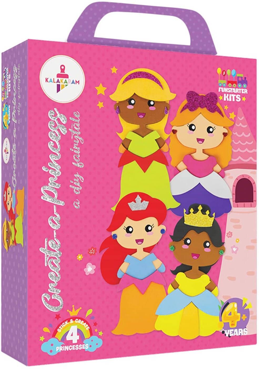     			Kalakaram Foam Create-A-Princess DIY Art & Craft Kit Mess-Free Creative Activity For Kids,Princesses Art Kit,Gifts For Girls & Boys Ages 4,5,6,7,8,9,Fun DIY Craft Kits For Children,Multicolour