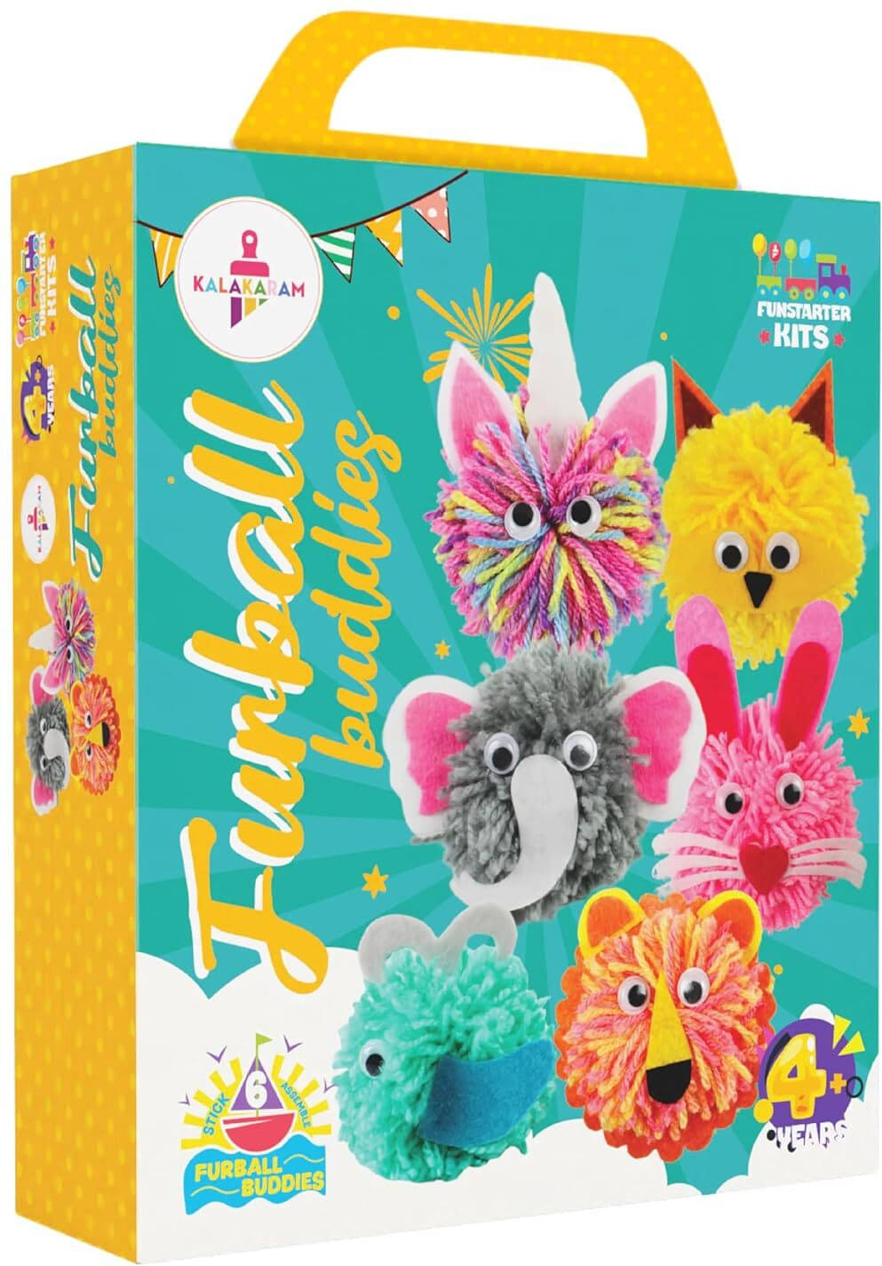     			Kalakaram Furball Buddies DIY Art & Craft Kit - Mess-Free Creative Activity for Kids, DIY Furball Craft Kit, Gifts for Girls & Boys Ages 4, 5, 6, 7, 8, 9, Fun DIY Craft Kits for Children