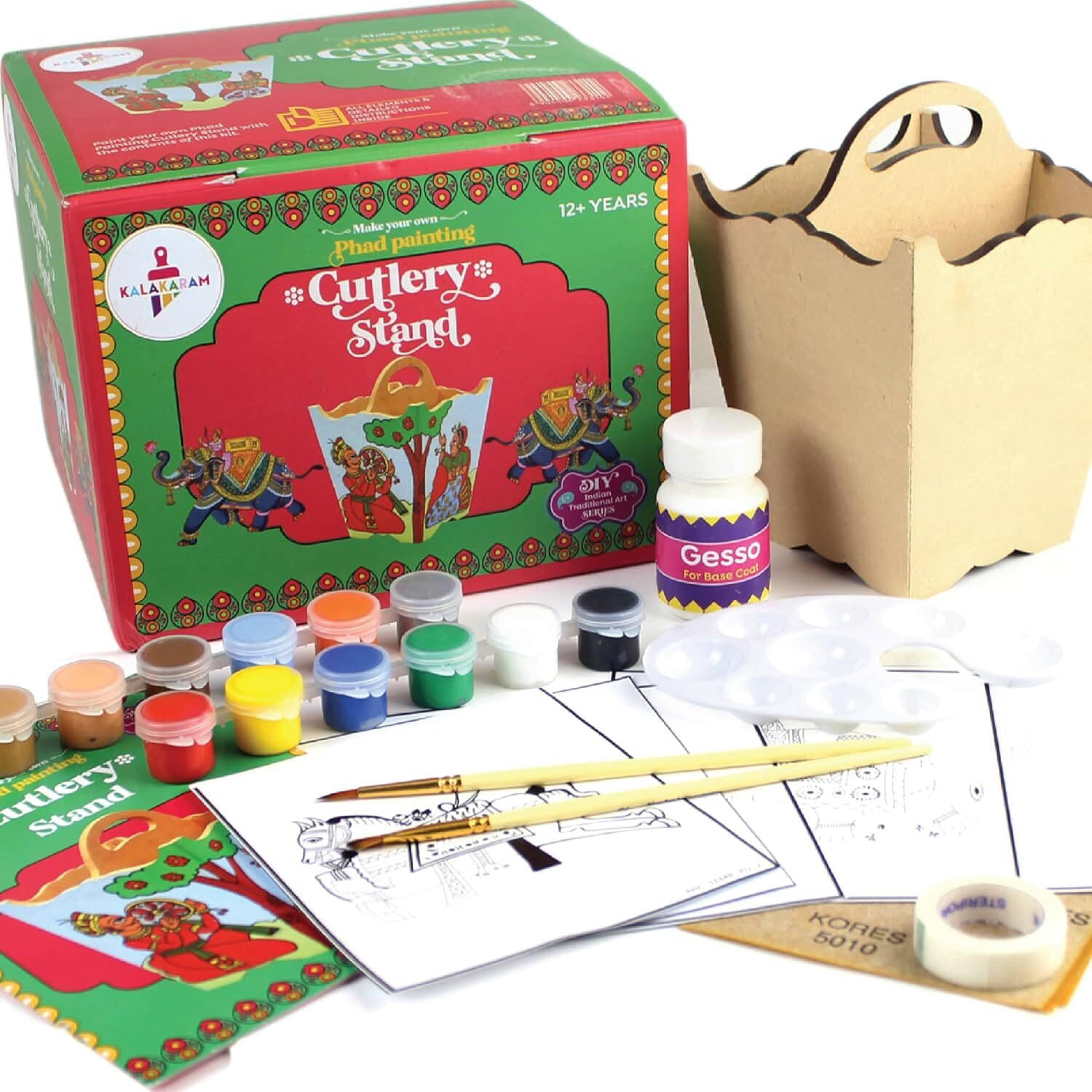     			Kalakaram Phad Art Cutlery Stand Painting Kit for Boys and Girls, Traditional Kit
