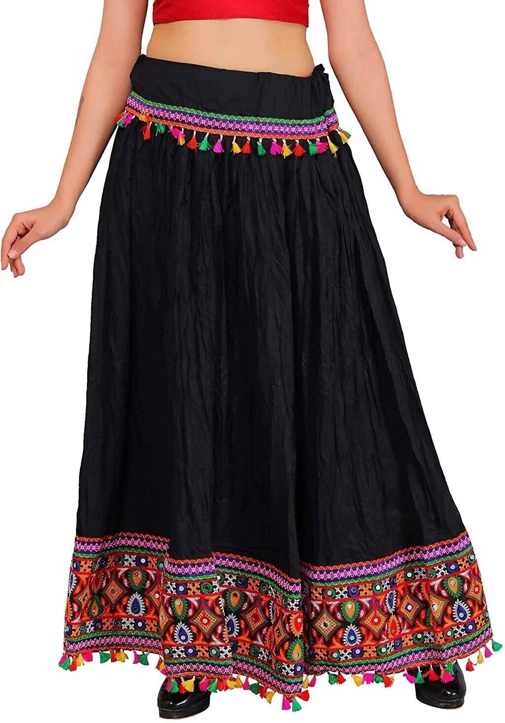     			Kumbhaj Black Viscose Women's A-Line Skirt ( Pack of 1 )