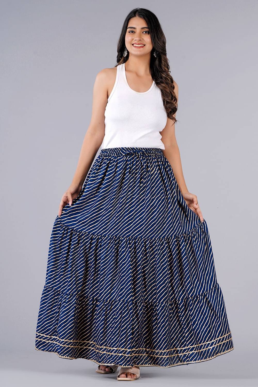     			Kumbhaj Black Viscose Women's Flared Skirt ( Pack of 1 )