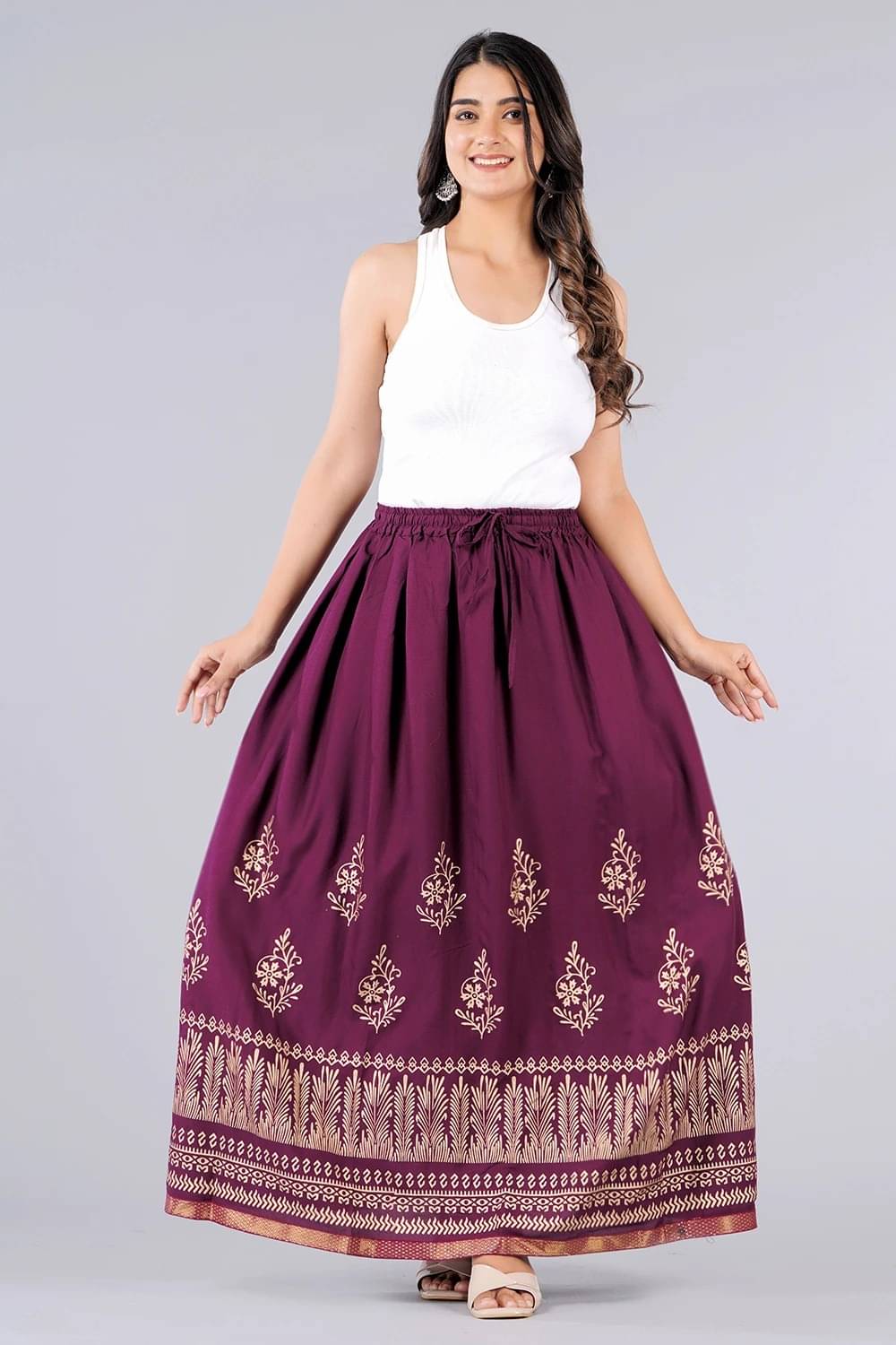 Kumbhaj Green Viscose Women's A-Line Skirt ( Pack of 1 )     			Kumbhaj Green Viscose Women's A-Line Skirt ( Pack of 1 )