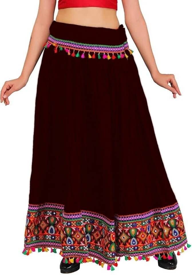Kumbhaj Multicolor Viscose Women's Flared Skirt ( Pack of 1 ) Kumbhaj Multicolor Viscose Women's Flared Skirt ( Pack of 1 )