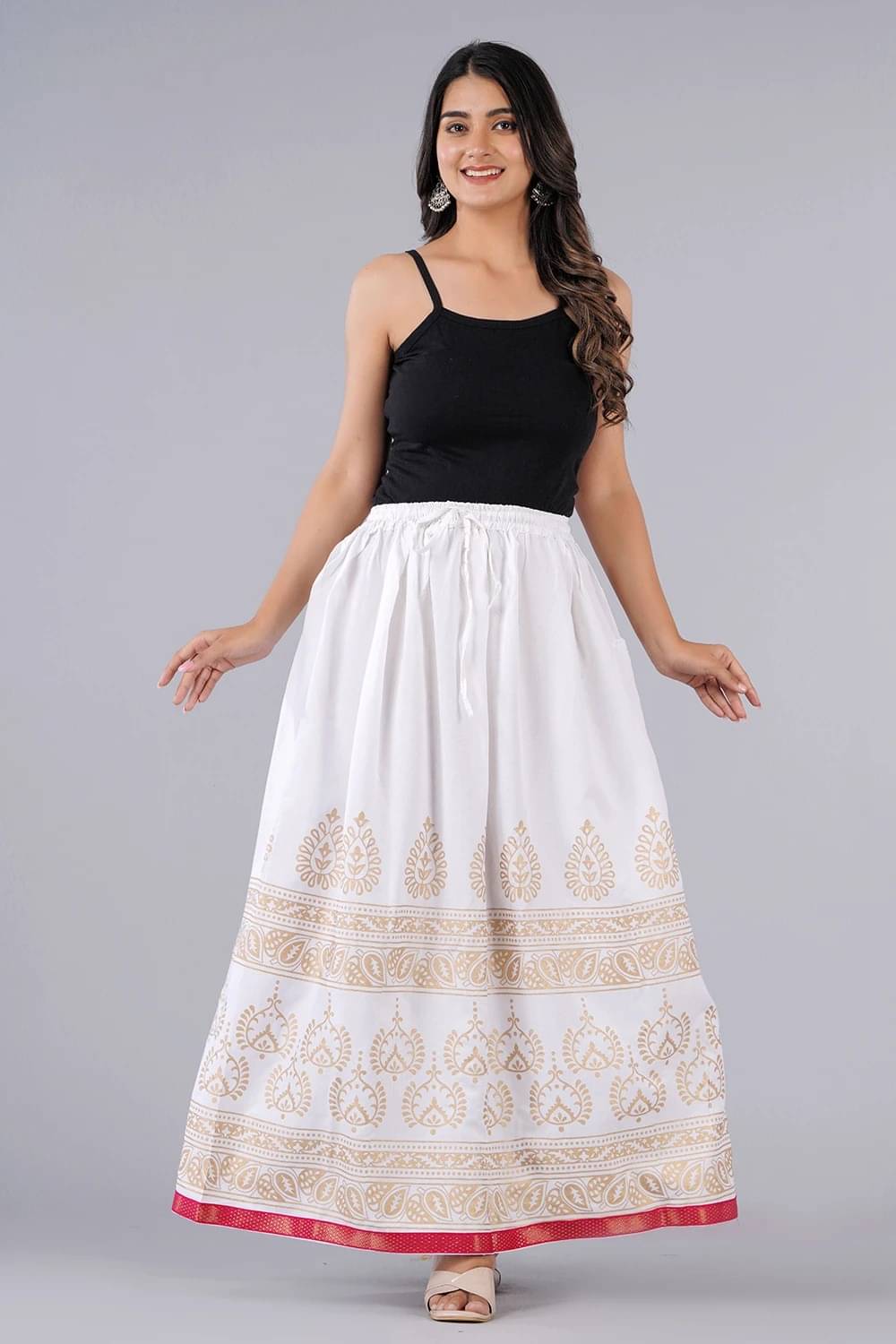 Kumbhaj Multicolor Viscose Women's Flared Skirt ( Pack of 1 ) Kumbhaj Multicolor Viscose Women's Flared Skirt ( Pack of 1 )