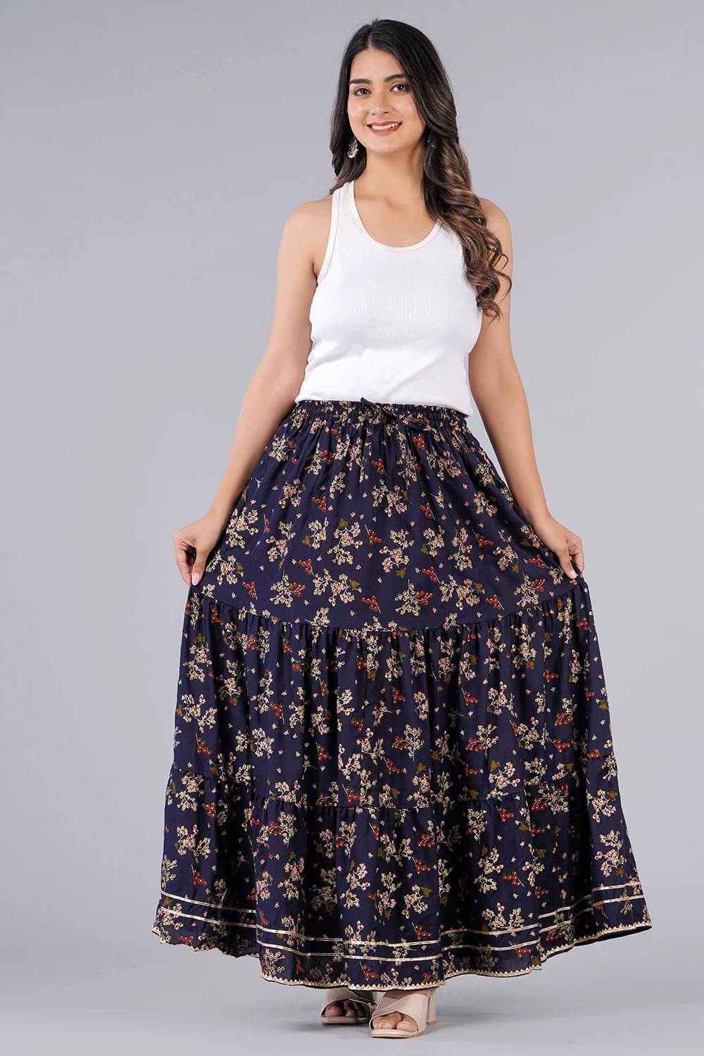     			Kumbhaj Pink Viscose Women's Flared Skirt ( Pack of 1 )