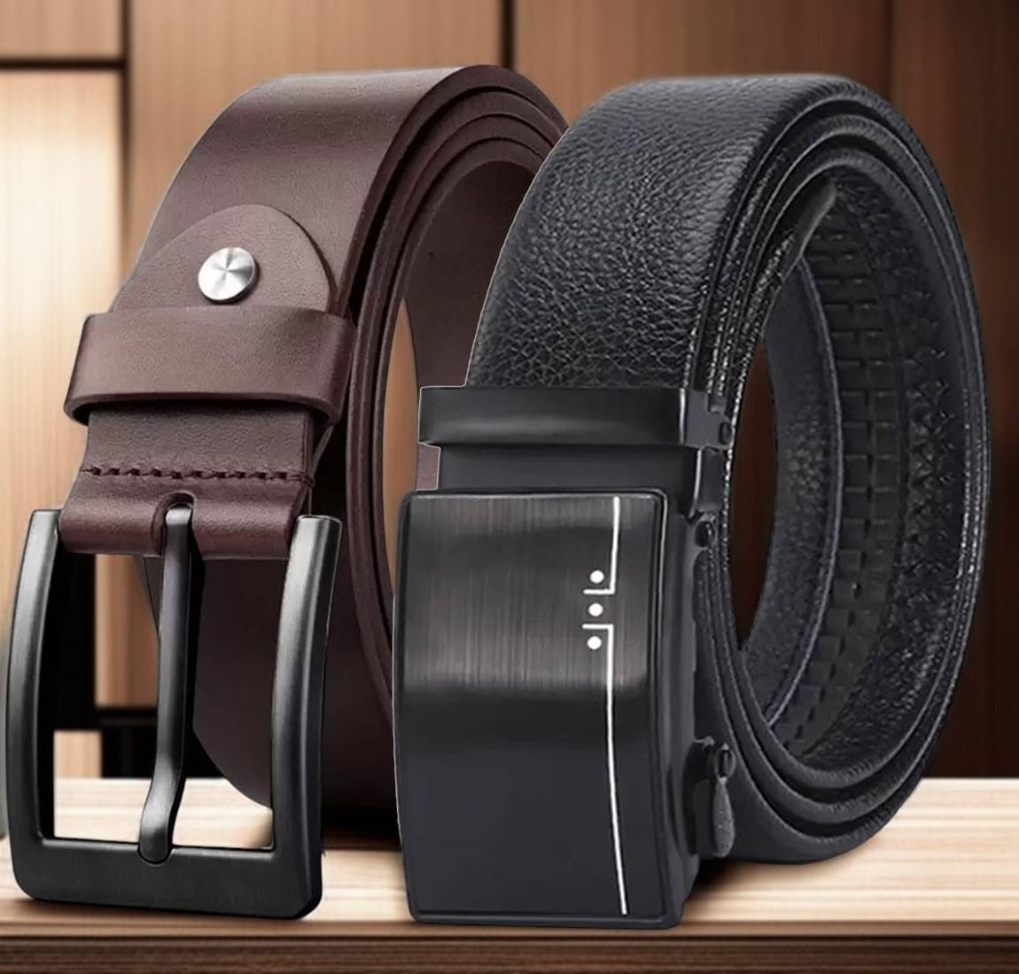Loopa - Multi Leather Men's Formal Belt ( Pack of 2 ) Loopa - Multi Leather Men's Formal Belt ( Pack of 2 )