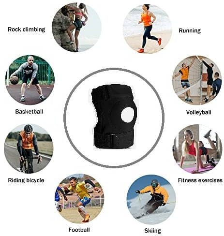 Mulkraj Ortho Unisex Hinge-Free Knee Braces Single Black ( Free Size - Size ) Mulkraj Ortho Unisex Hinge-Free Knee Braces Single Black ( Free Size - Size )