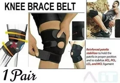 Mulkraj Ortho Unisex Hinge-Free Knee Braces Pair of 1 Black ( Free Size - Size ) Mulkraj Ortho Unisex Hinge-Free Knee Braces Pair of 1 Black ( Free Size - Size )