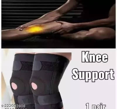     			Mulkraj Ortho Unisex Hinge-Free Knee Braces Pair of 1 Black ( Free Size - Size )