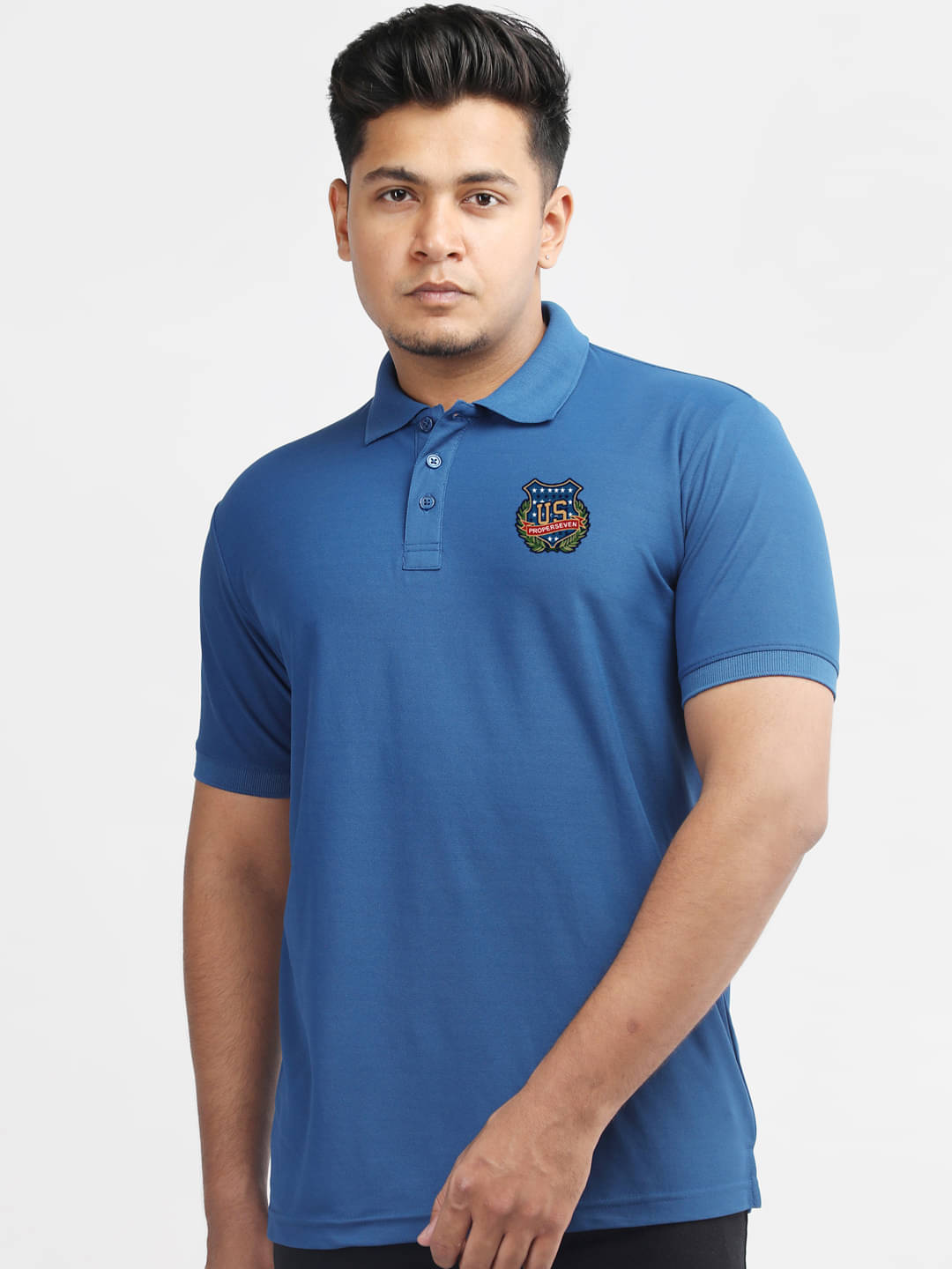 PROPERSEVEN Men Polyester Regular Fit Solid Polo T Shirt ( Teal Blue ) PROPERSEVEN Men Polyester Regular Fit Solid Polo T Shirt ( Teal Blue )