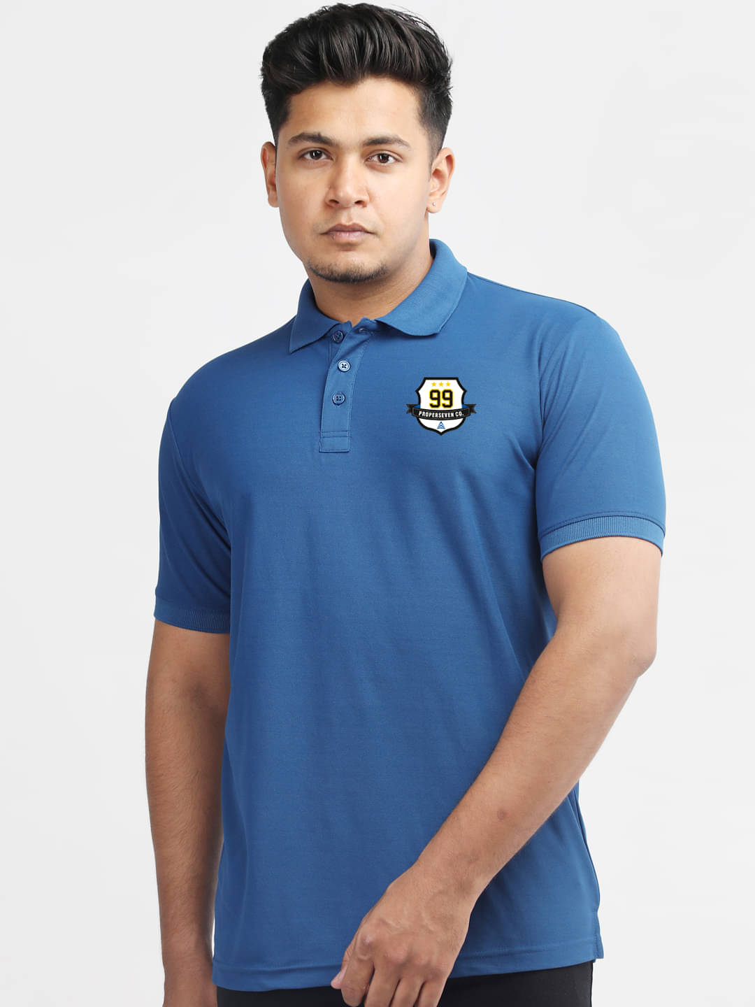 PROPERSEVEN Men Polyester Regular Fit Solid Polo T Shirt ( Teal Blue ) PROPERSEVEN Men Polyester Regular Fit Solid Polo T Shirt ( Teal Blue )